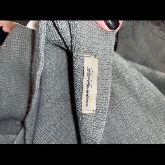 LA FIORENTINA SOFT PONCHO WITH FAUX SUEDE FRINGE GRAY CF11DX0R7N9  🔥🔥🔥 SALE - Picture 7 of 7